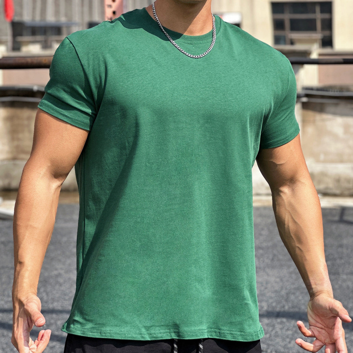 Men’s Oversized Cotton Sports T-Shirt – Breathable Loose Fit Round Neck Tee, M–3XL