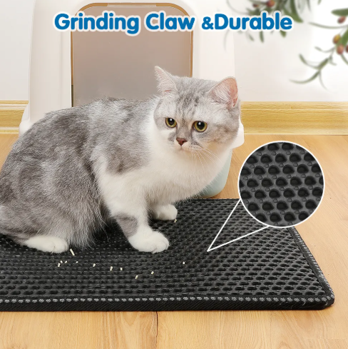 Double-Layer Cat Litter Mat – Waterproof Anti-Tracking Litter Trapping Mat