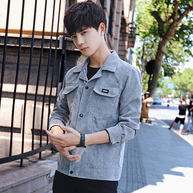 Men’s Korean-Style Fashion Jacket – Slim-Fit Wear-Resistant Casual Outerwear, 4 Colors, M–3XL