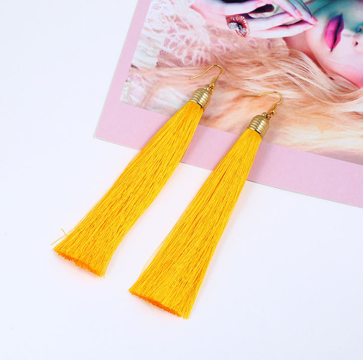 Long Tassel Dangle Earrings for Women – Elegant Statement Jewelry