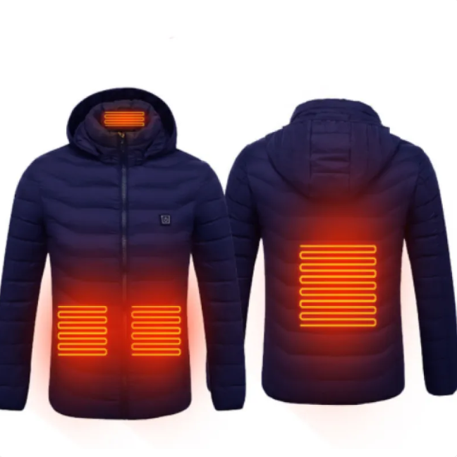 Heat Core Men’s USB Heated Winter Jacket – 3-Level Carbon Fiber Heating Jacket, 3 Colors, S–6XL