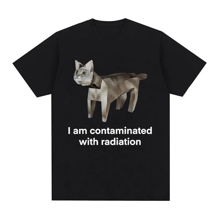 Humorous Cat Memory T-Shirt for Women - Summer Style