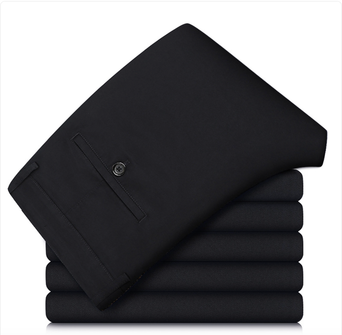 Men’s Straight Loose Cotton Pants – Relaxed Casual Trousers