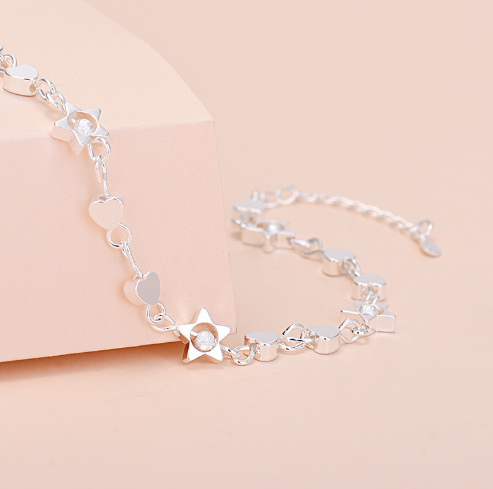 Women’s Geometric Heart Bracelet – Gold & Silver Stainless Steel Love Jewelry