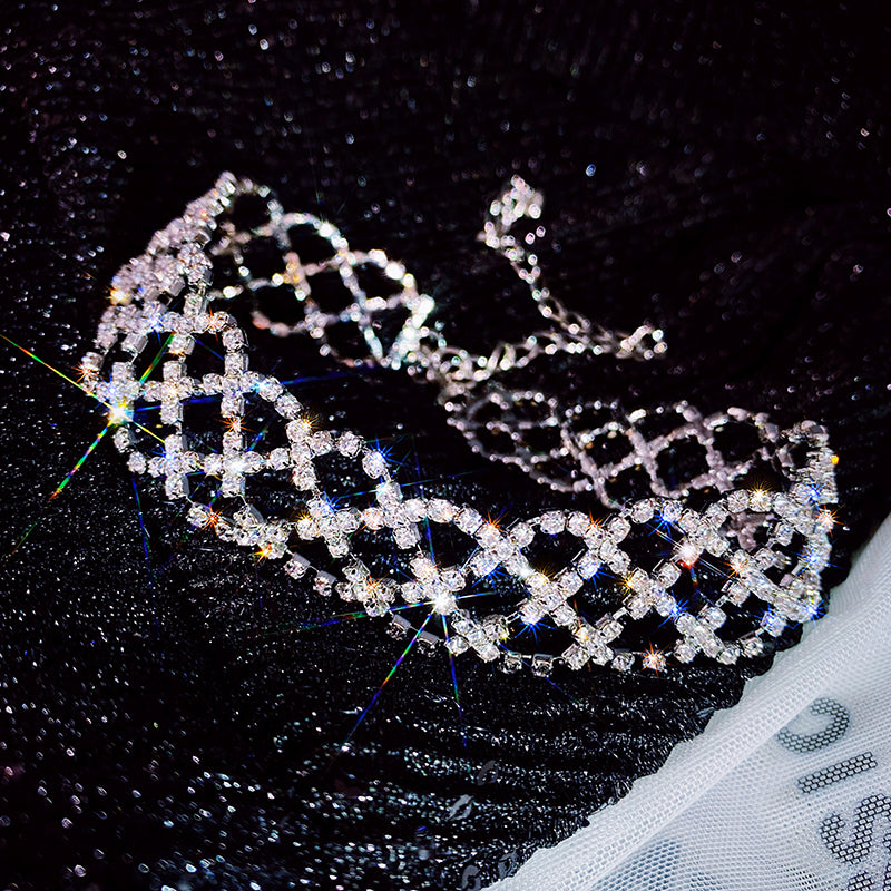 Trendy Rhinestone Choker Necklace for Women