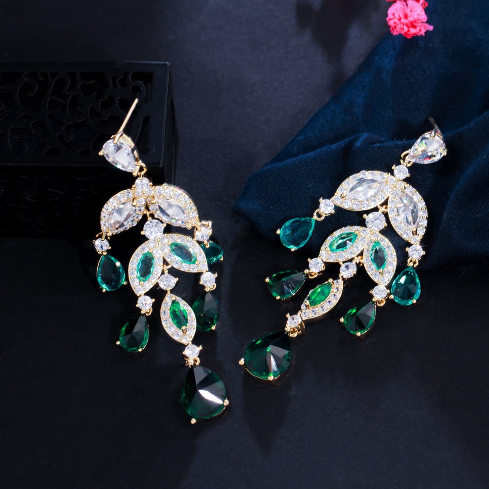 Colorful Water Drop Zircon Tassel Earrings for Women – Sparkling Dangle Jewelry