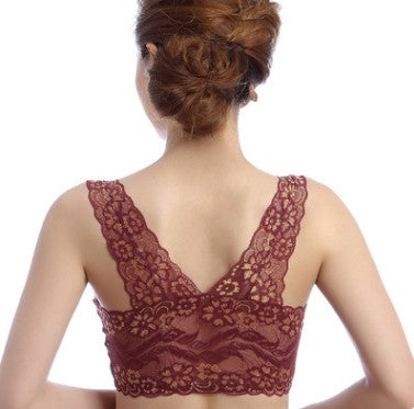Women’s Lace Strapless V-Neck Bra Top – Elegant Bandeau Lingerie