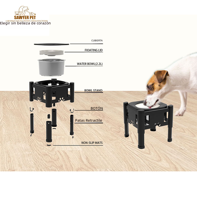 Adjustable Elevated Pet Water Bowl – Slow Feeding & No-Splash Dog Bowl
