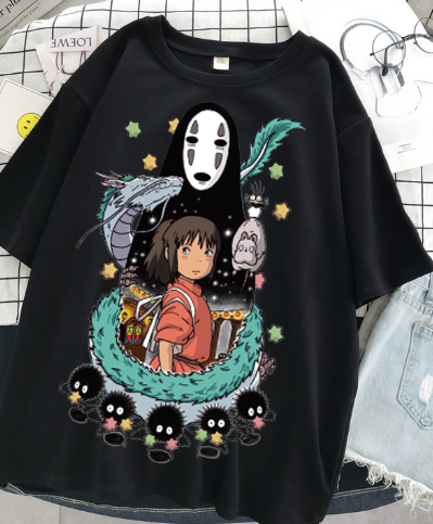 Chinchilla Miyazaki Cartoon Design T-Shirt for Women