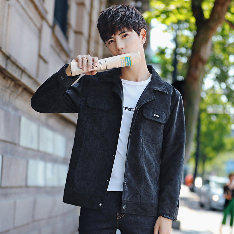 Men’s Korean-Style Fashion Jacket – Slim-Fit Wear-Resistant Casual Outerwear, 4 Colors, M–3XL