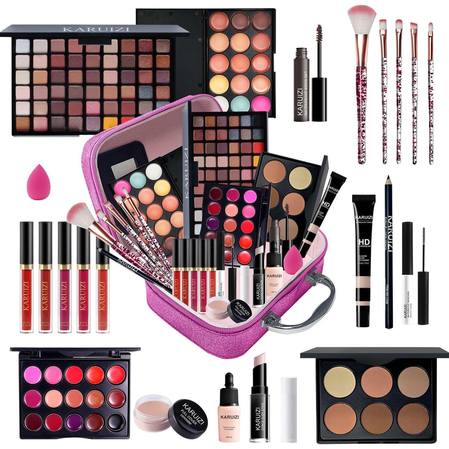 KARUIZI All-in-One Makeup Kit for Girls & Teens – Gift Set Ages 8-12