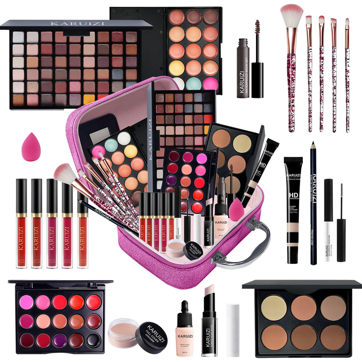 KARUIZI All-in-One Makeup Kit for Girls & Teens – Gift Set Ages 8-12