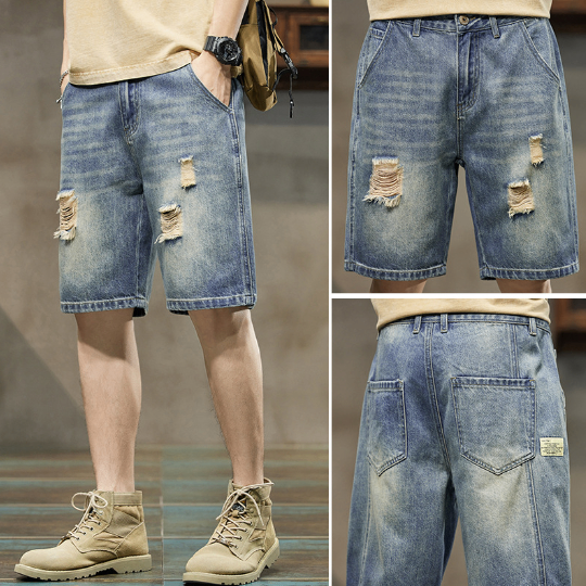 Men’s Stretch Denim Five-Point Shorts – Comfortable Casual Summer Shorts