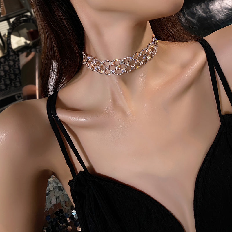 Trendy Rhinestone Choker Necklace for Women