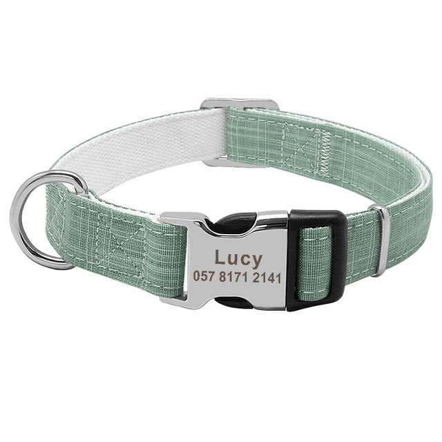 Personalized Dog Collar with Custom ID Tag – Adjustable Everyday Pet Collar