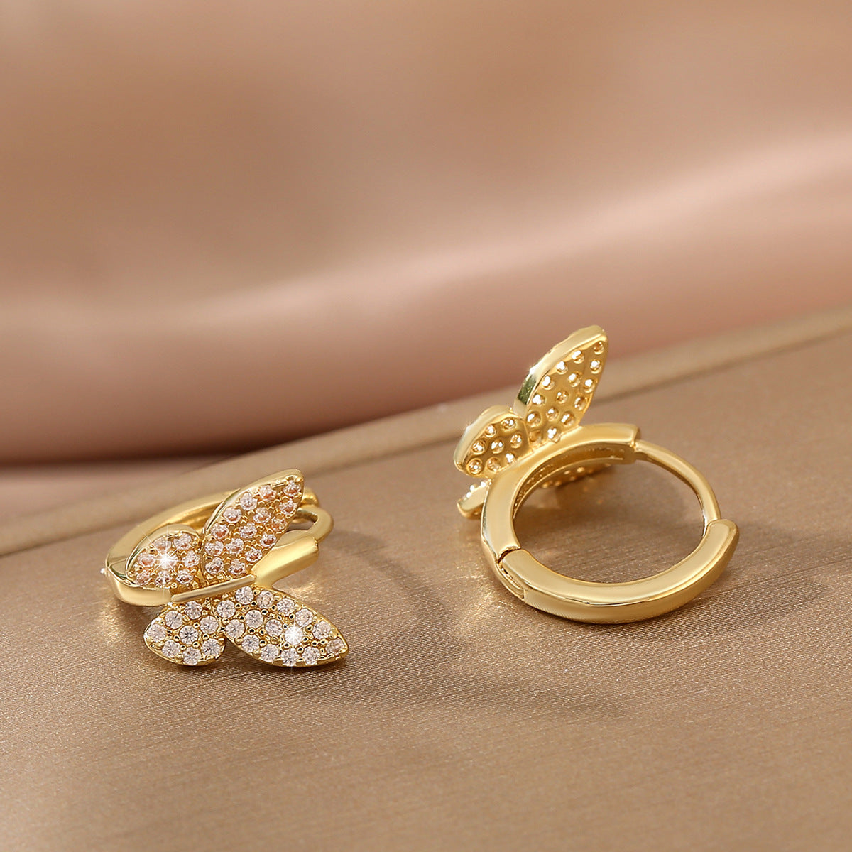 S925 Silver Butterfly Ear Cuffs – Sparkling Korean-Style Nature Jewelry