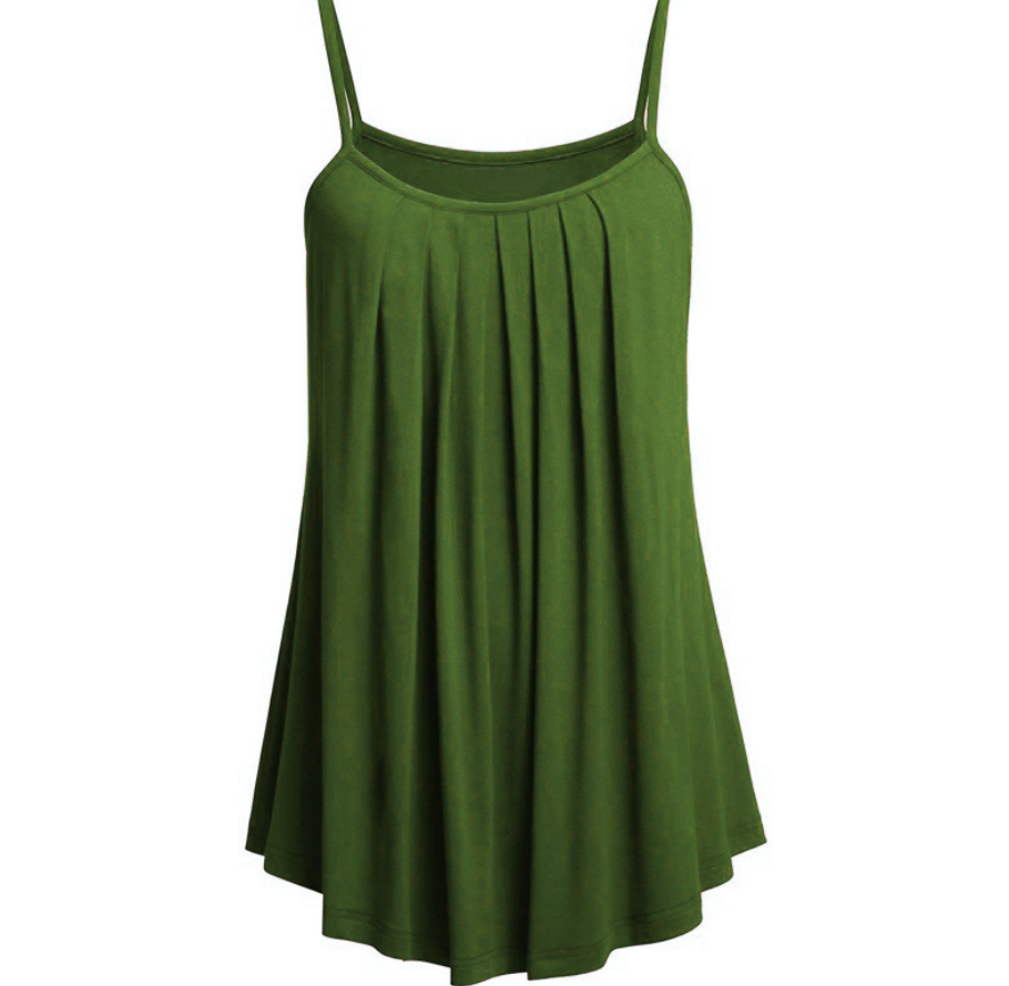 Women’s Solid Color Ruffled Loose Tank Dress – Casual Sleeveless Summer Dress