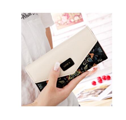 BIRDS Wallet for Women – Embroidered PU Leather Mid-Length Wallet
