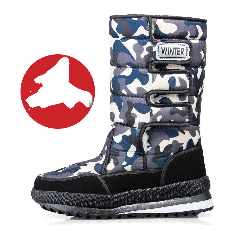 Men’s Plus-Size Medium-Tube Winter Boots – Warm Casual Footwear