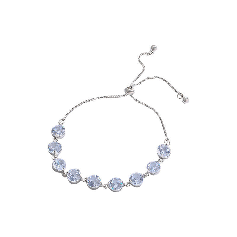 Women’s Adjustable Zircon Bracelet – Elegant Pull-Out Diamond Shape Fashion Jewelry