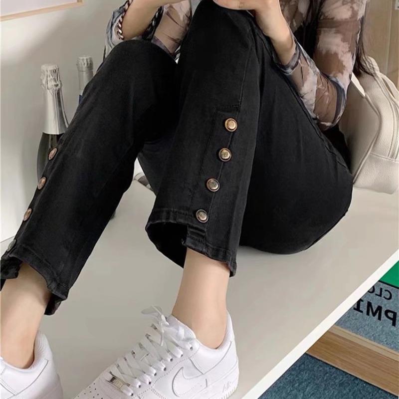 Women’s High-Waist Slimming Retro Jeans – Elastic Cotton Straight-Leg Cropped Denim, S–2XL