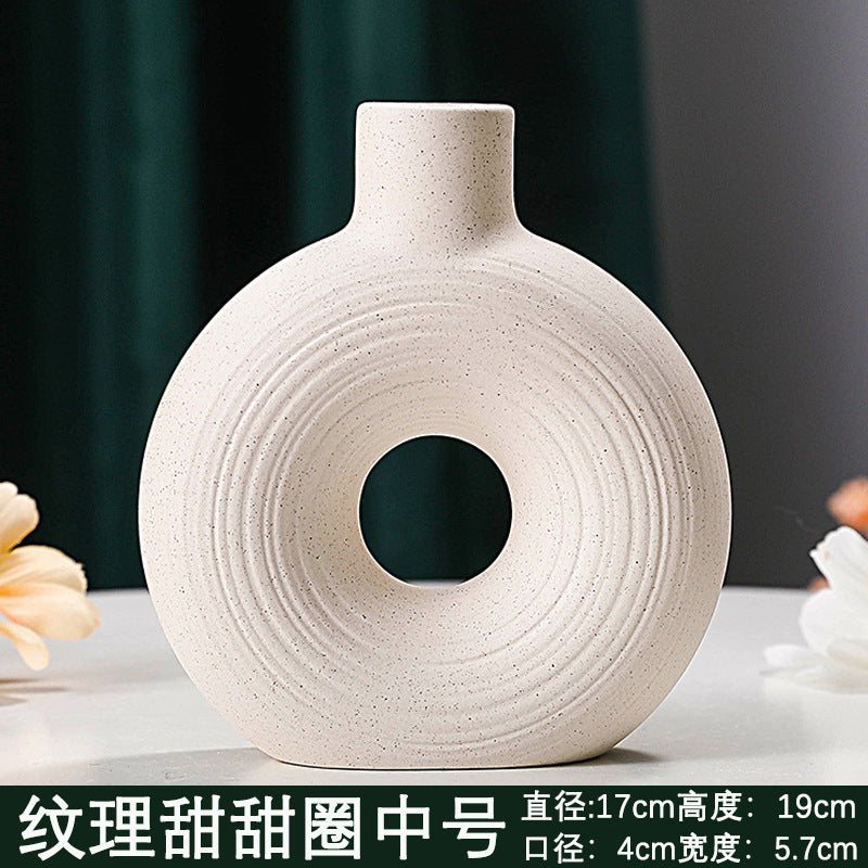 European Ceramic Flower Vase Collection – Textured Nordic Accent for Modern Home Decor