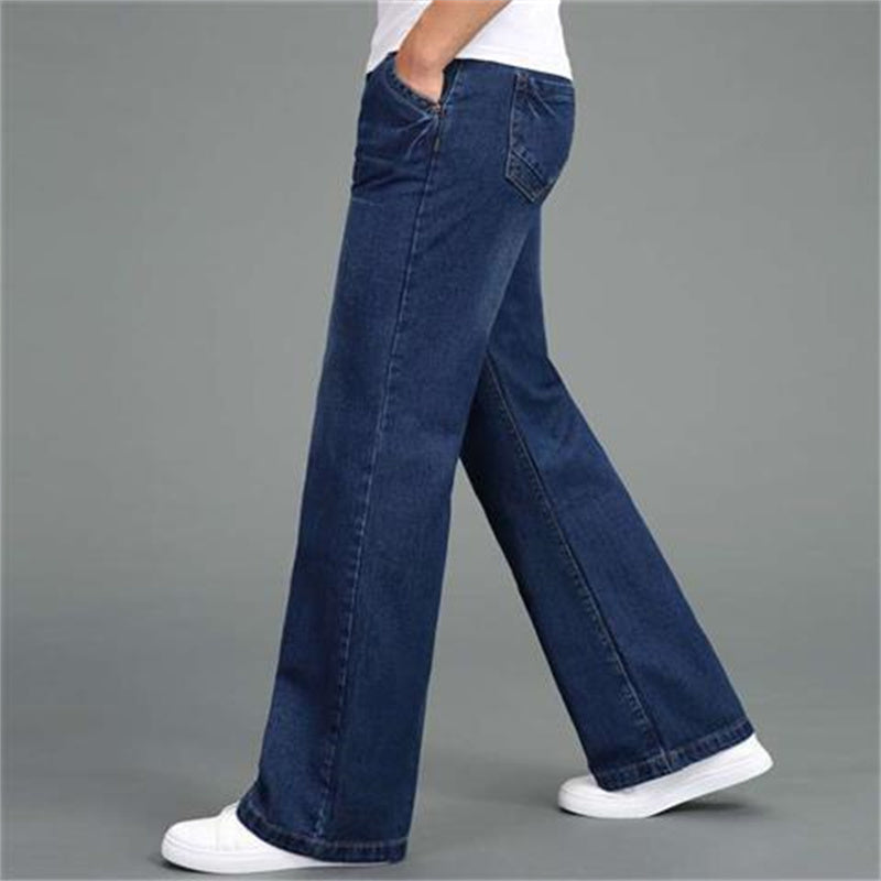 Men’s Loose Straight-Leg Wide-Leg Jeans – Relaxed Flared Casual Denim Pants, Sizes 26–40