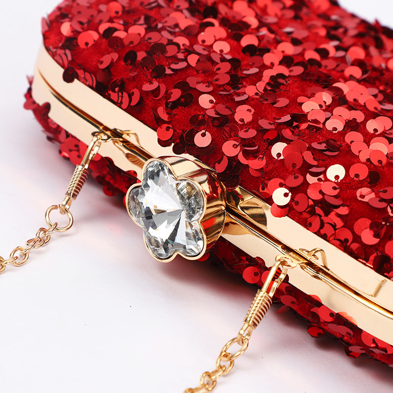 Fashion Sequined Evening Clutch Bag for Women – Elegant Gold Party & Wedding Handbagmen
