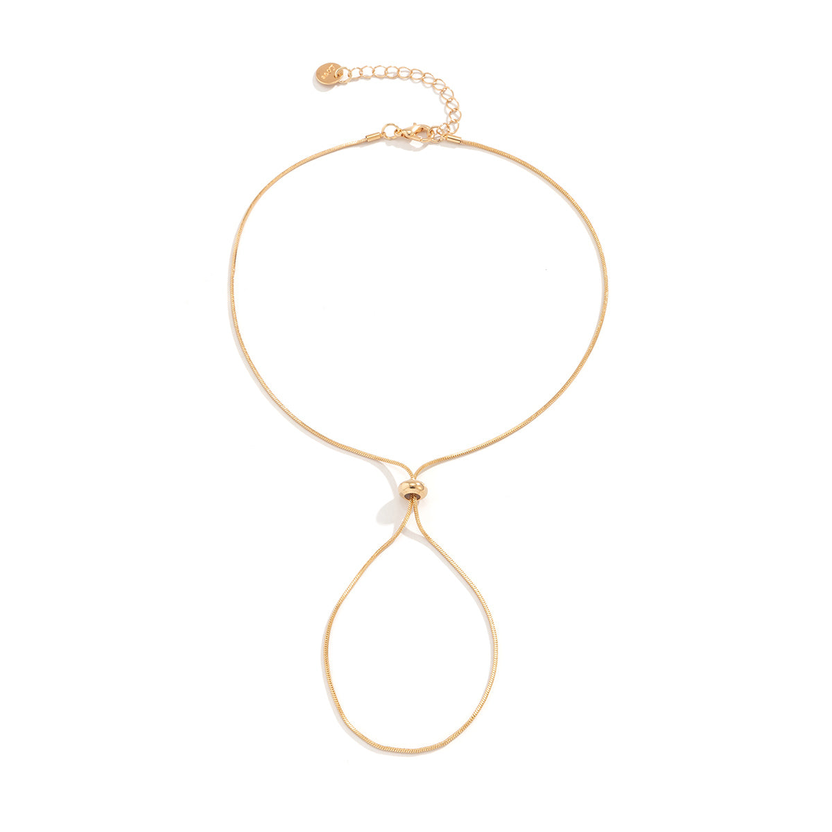 Adjustable Round Bead Chain Cross Anklet in Metal