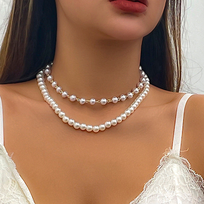 Minimalist French-Inspired Pearl Choker Necklace