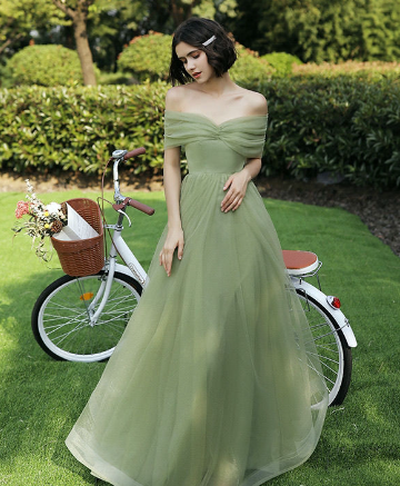 Women’s Off-Shoulder Bridesmaid Evening Dress – Flying Sleeve Long Formal Gown XS–3XL