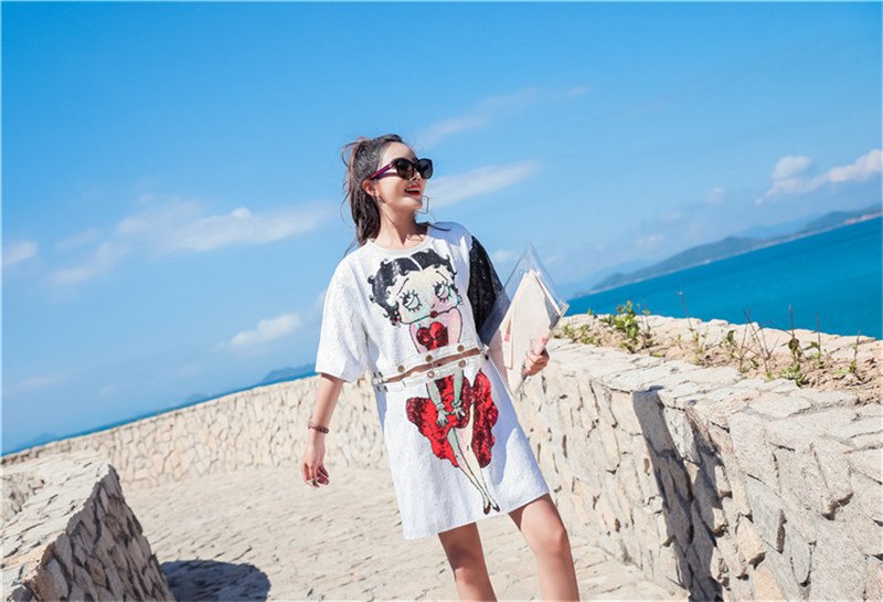 Sequin T-Shirt Dress and Sequin Skirt for Women