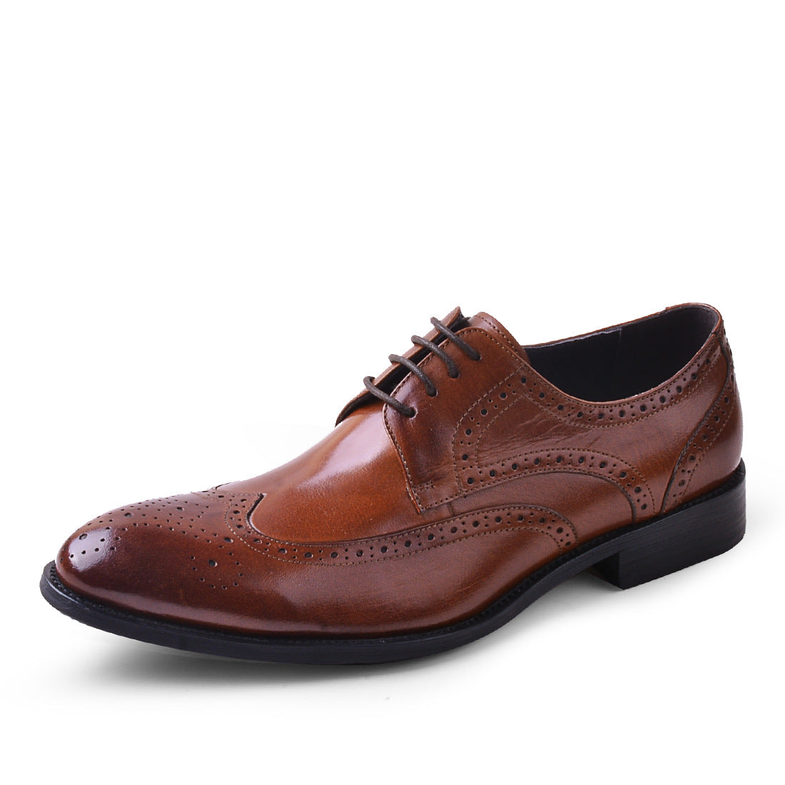 Men’s Genuine Leather Brogue Dress Shoes – Classic Business Formal Footwear