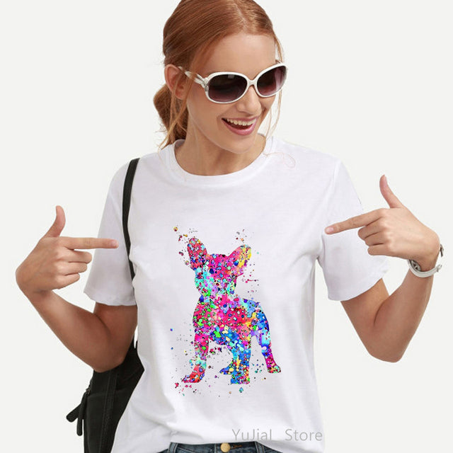 Watercolor Leopard Chihuahua Animal Print T-Shirt for Women