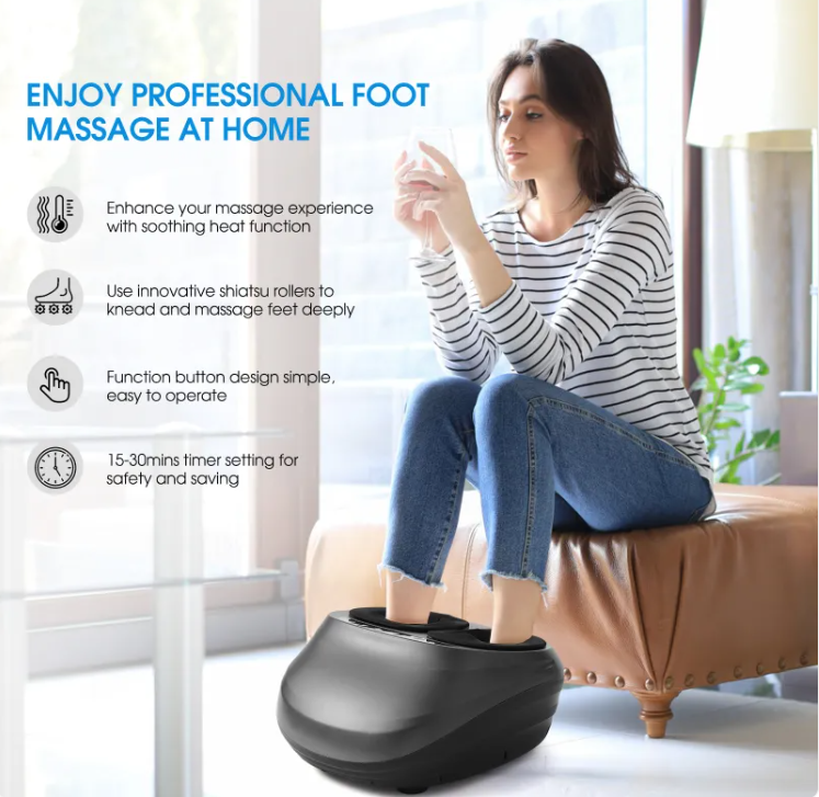 Relax & Renew Electric Foot Massager – Shiatsu Kneading with Heat