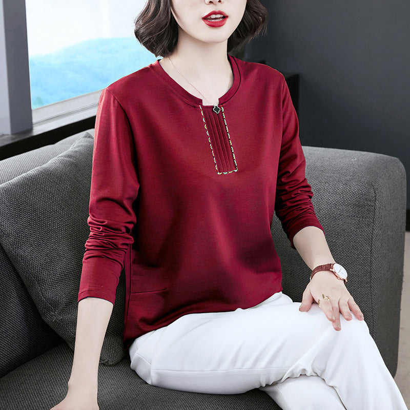 Cotton Long Sleeve T-Shirt for Women (Plus Size)