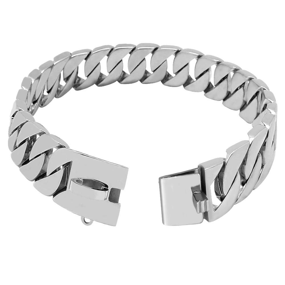 Premium Stainless Steel Dog Chain Collar – Gold & Silver Heavy-Duty Pet Necklace