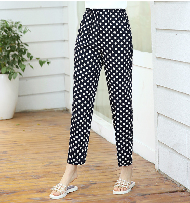 Women’s Loose High-Waist Casual Pants – Lightweight Cropped Straight-Leg Harem Trousers, XL–5XL