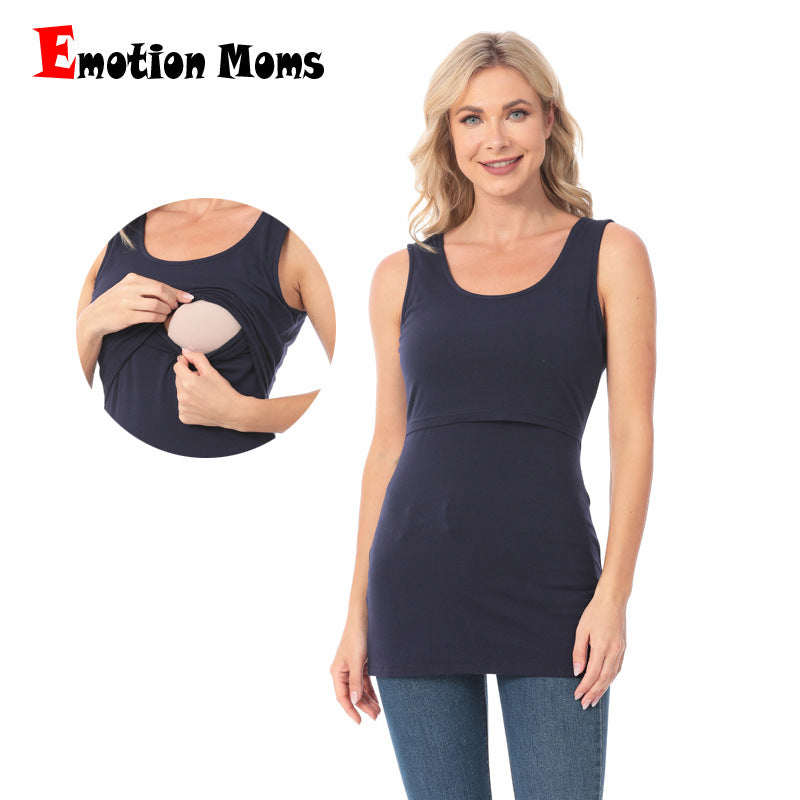Summer Long Maternity Nursing Tank Top in Plus Size