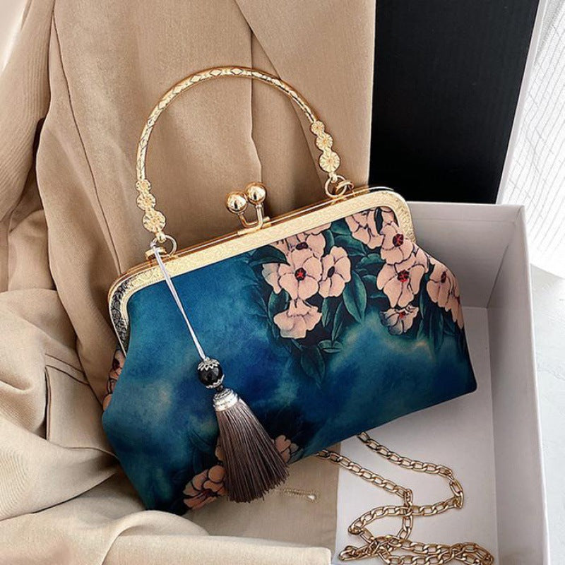 Retro Cheongsam Handbag for Women – Vintage-Inspired Nylon Crossbody Bag