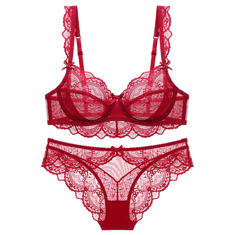 Women’s Plus Size Lace Underwire Bra Set – Supportive Matching Lingerie