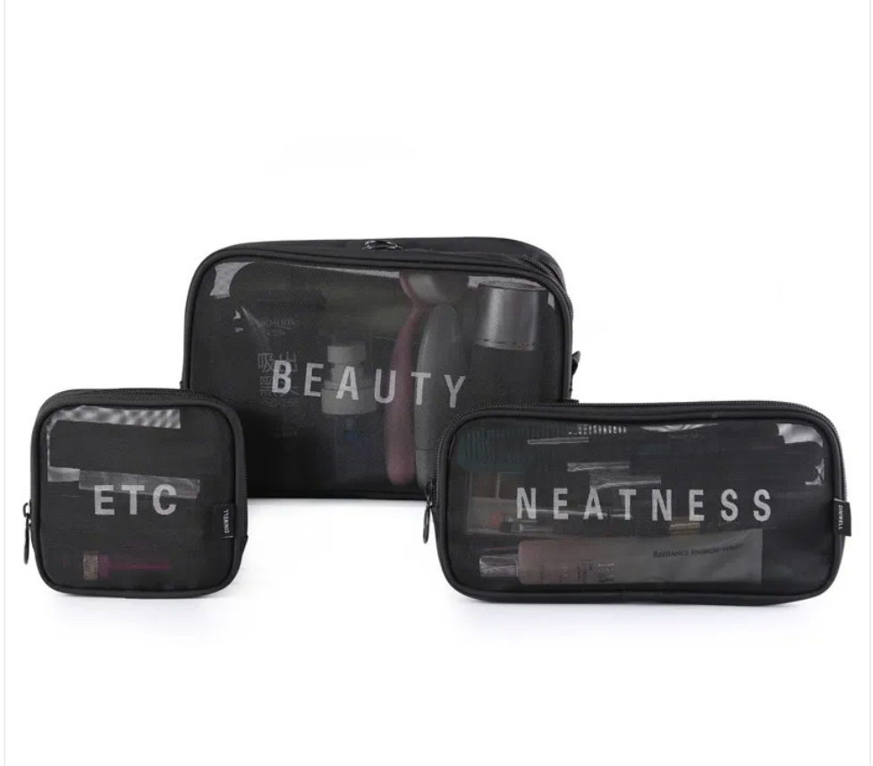 Mesh Cosmetic Storage Bag – Large Capacity Portable Makeup Brush Organizer