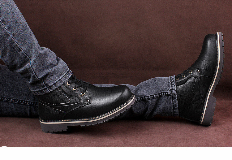 Men’s Winter Martin Boots – Warm Fleece-Lined Casual Footwear
