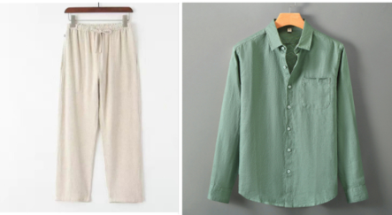 Men’s Loose Linen Shirt & Pants Set – Breathable 2-Piece Summer Outfit, M–2XL
