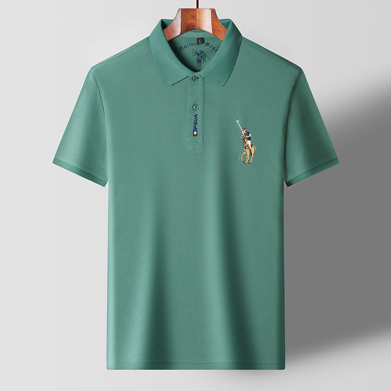 Men’s Summer Embroidered Polo Shirt – Lightweight Breathable Short Sleeve Business Casual Polo, M–3XL