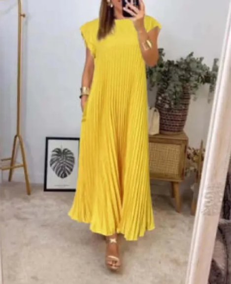 ChicEase Loose Solid Color Dress for Women – Relaxed Fit Casual Dress