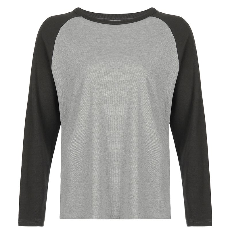 Loose Casual Long-Sleeve Round Neck T-Shirt for Women
