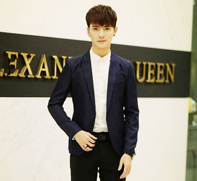 Men’s Korean Slim Fit Cotton Blazer – Smart Casual Spring & Fall Jacket, M–5XL