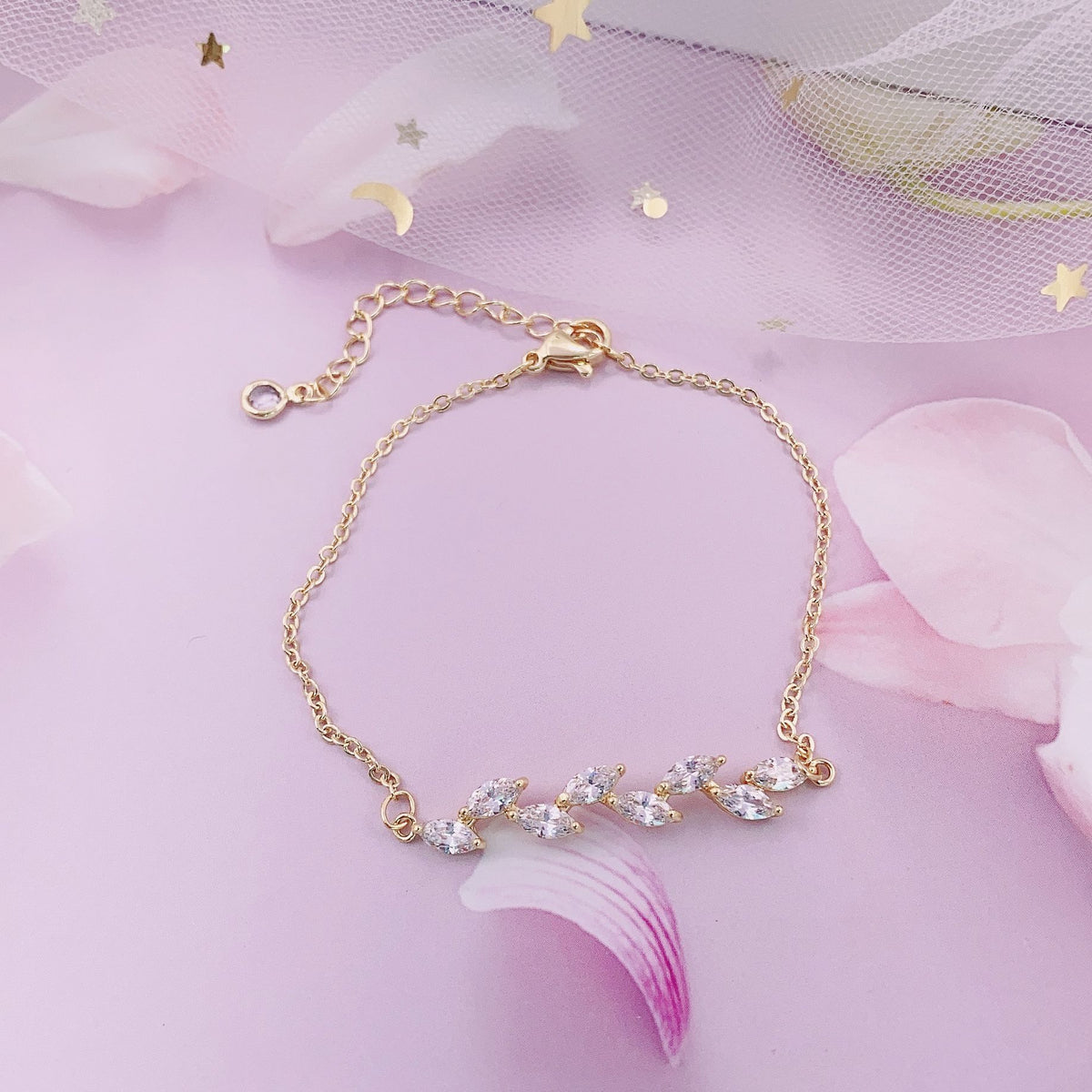 Korean Mori Style Leaves Bridal Bracelet for Women