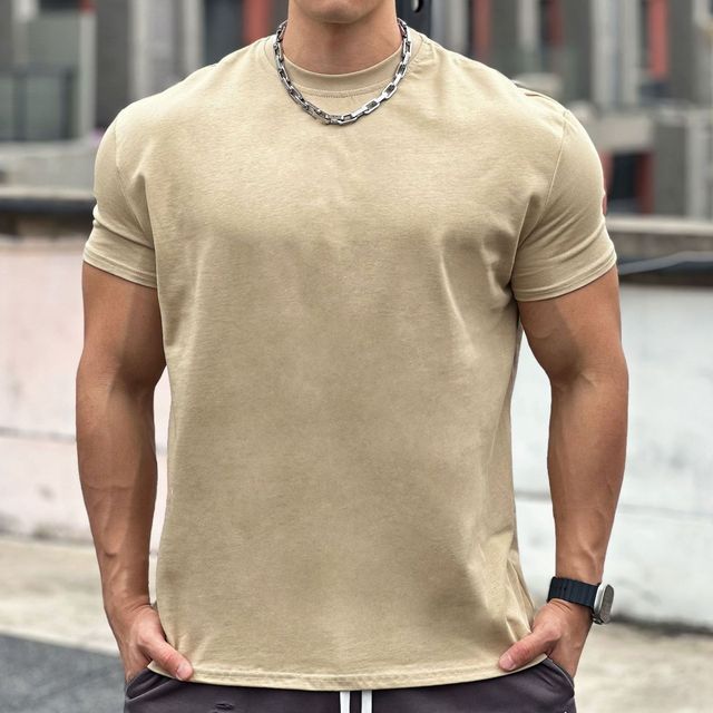 Men’s Oversized Cotton Sports T-Shirt – Breathable Loose Fit Round Neck Tee, M–3XL